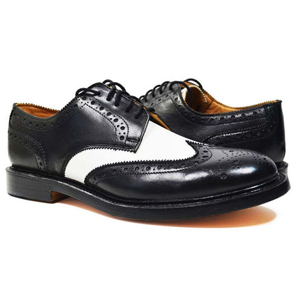 LEO Black and White Leather Spectators by Paul Malone Paul Malone Shoes - Paul Malone.com