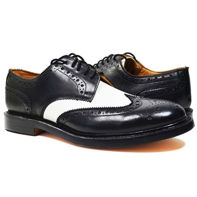 LEO Black and White Leather Spectators by Paul Malone Paul Malone Shoes - Paul Malone.com