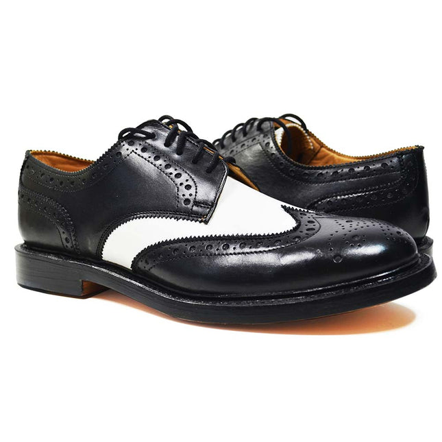 LEO Black and White Leather Spectators by Paul Malone Paul Malone Shoes - Paul Malone.com