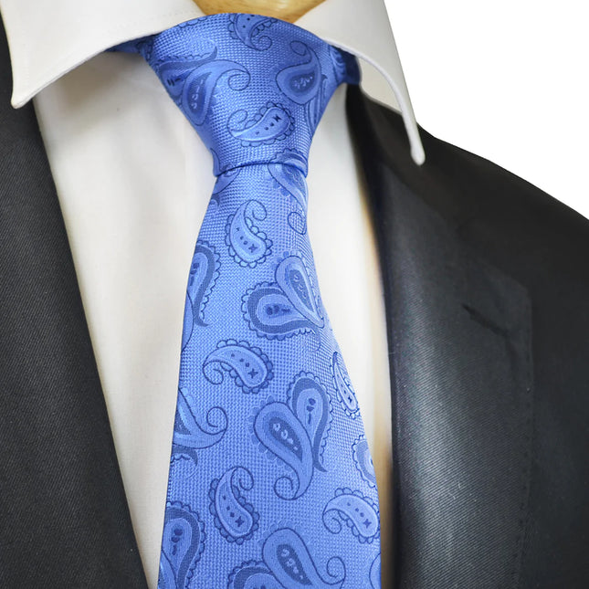 Blue Artisan Paisley Mens Tie Paul Malone Ties - Paul Malone.com