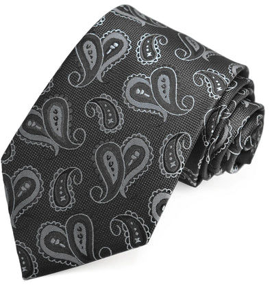 Black Artisan Paisley Mens Tie Paul Malone Ties - Paul Malone.com