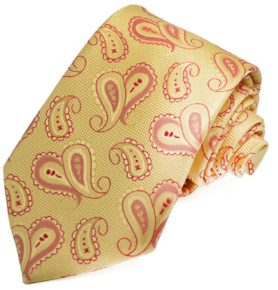 Yellow Artisan Paisley Mens Tie Paul Malone Ties - Paul Malone.com