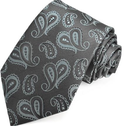 Grey Artisan Paisley Mens Tie Paul Malone Ties - Paul Malone.com