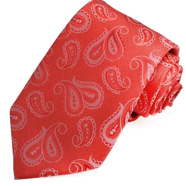 Red Artisan Paisley Mens Tie Paul Malone Ties - Paul Malone.com