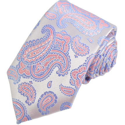 Lilac Snow Fashionable Paisley Tie Paul Malone Ties - Paul Malone.com