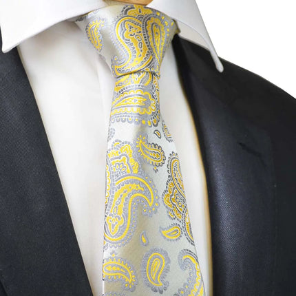Yellow Fashionable Paisley Tie Paul Malone Ties - Paul Malone.com