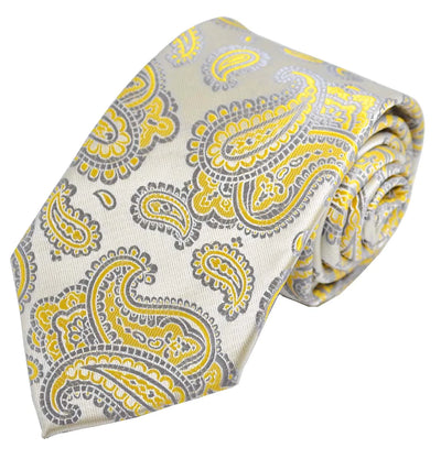 Yellow Fashionable Paisley Tie Paul Malone Ties - Paul Malone.com