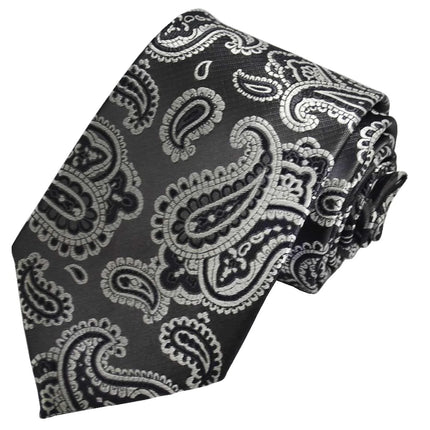 Black Fashionable Paisley Tie Paul Malone Ties - Paul Malone.com