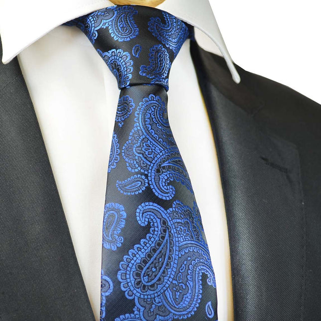 Royal Blue Fashionable Paisley Tie Paul Malone Ties - Paul Malone.com