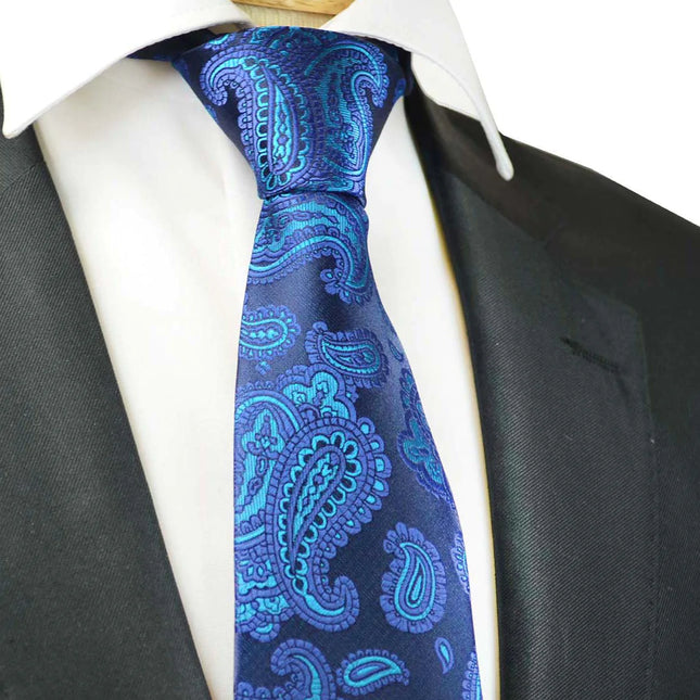 Palace Blue Fashionable Paisley Tie Paul Malone Ties - Paul Malone.com