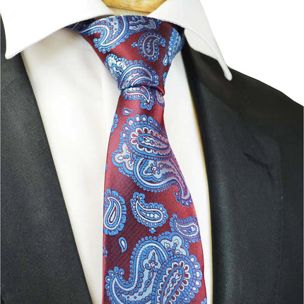 Tango Red Fashionable Paisley Tie Paul Malone Ties - Paul Malone.com