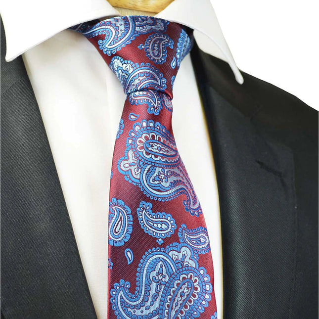 Tango Red Fashionable Paisley Tie Paul Malone Ties - Paul Malone.com