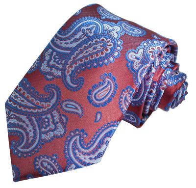 Tango Red Fashionable Paisley Tie Paul Malone Ties - Paul Malone.com