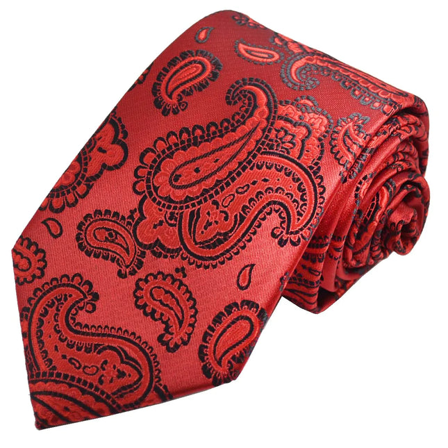 Red Fashionable Paisley Tie Paul Malone Ties - Paul Malone.com
