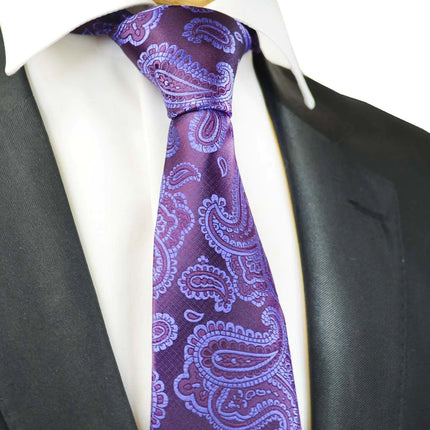 Grape Royal Fashionable Paisley Tie Paul Malone Ties - Paul Malone.com
