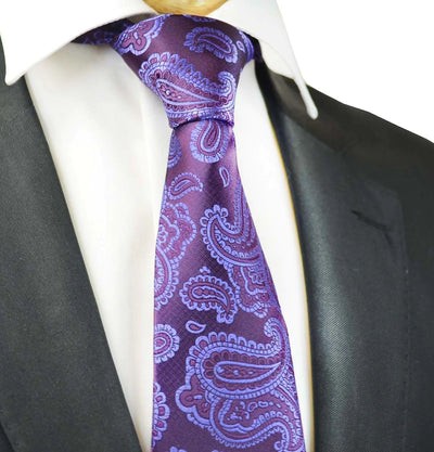 Grape Royal Fashionable Paisley Tie Paul Malone Ties - Paul Malone.com