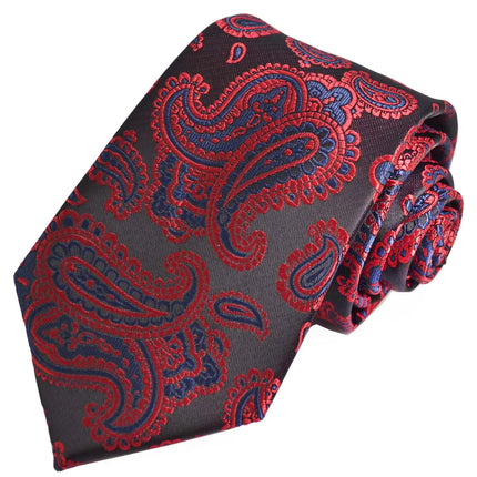 Burgundy Fashionable Paisley Tie Paul Malone Ties - Paul Malone.com