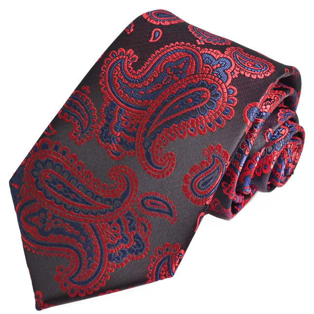 Burgundy Fashionable Paisley Tie Paul Malone Ties - Paul Malone.com