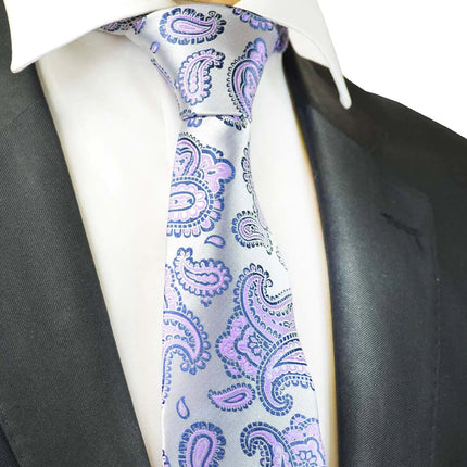 Violet Fashionable Paisley Tie Paul Malone Ties - Paul Malone.com