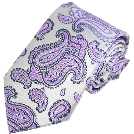 Violet Fashionable Paisley Tie Paul Malone Ties - Paul Malone.com