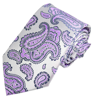 Violet Fashionable Paisley Tie Paul Malone Ties - Paul Malone.com