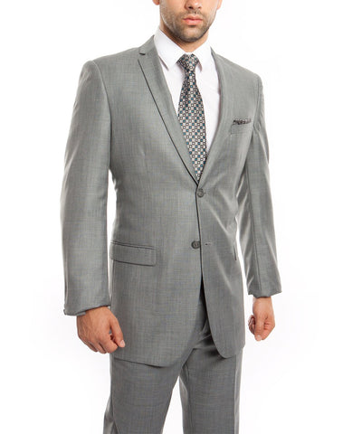 Sharkskin Grey Ultra Slim Men's Suit Tazio Suits - Paul Malone.com
