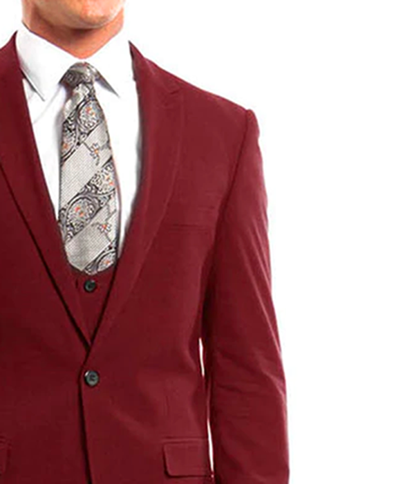 men's red suit 3 piece