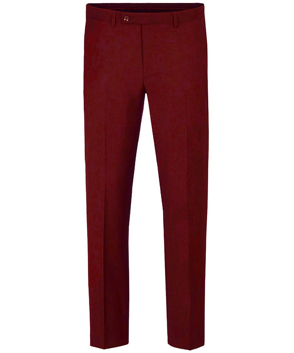 Cherry Red Slim Fit Men's Suit with Vest Set