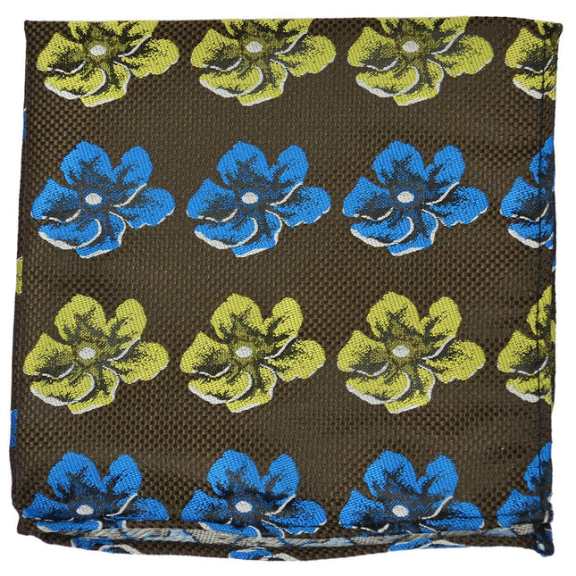 Brown and Green Floral Men's Tie and Pocket Square Paul Malone Ties - Paul Malone.com