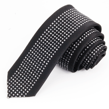 Slim Panel Necktie in Black and Grey Paul Malone Ties - Paul Malone.com