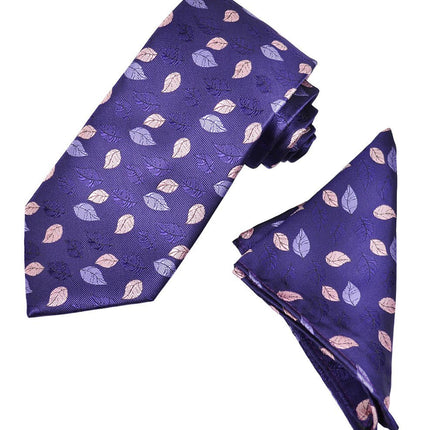 Purple Floral Men's Tie and Pocket Square Paul Malone Ties - Paul Malone.com