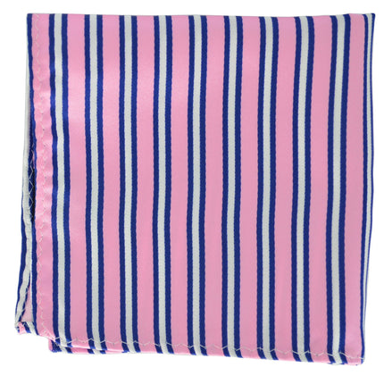 Pink and Navy Striped Pocket Square BerlinBound Pocket Square - Paul Malone.com