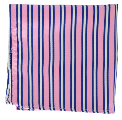 Pink and Navy Striped Pocket Square BerlinBound Pocket Square - Paul Malone.com