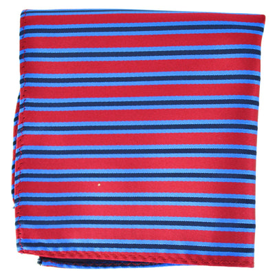 Red, Blue and Black Striped Pocket Square BerlinBound Pocket Square - Paul Malone.com