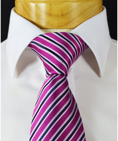Extra Long Hot Pink and Black Striped Tie BerlinBound Ties - Paul Malone.com
