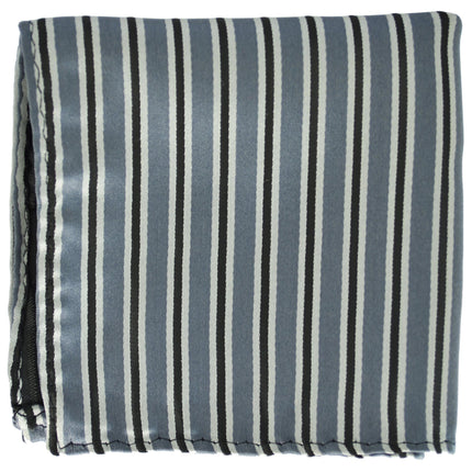 Grey and Black Striped Pocket Square BerlinBound Pocket Square - Paul Malone.com