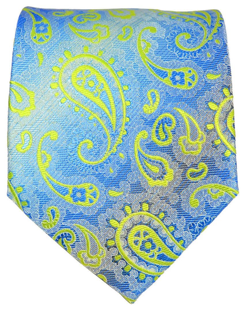 Sky Blue Paisley Tie in Extra Long Length