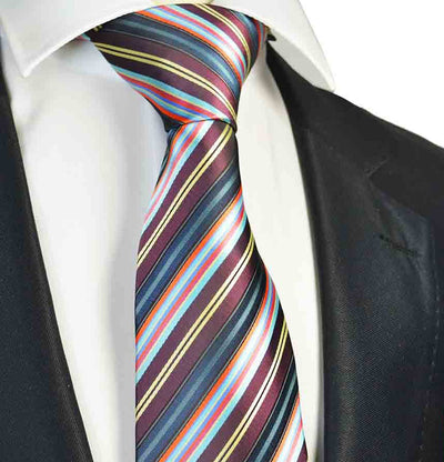 Grape Striped Men's Necktie Paul Malone Ties - Paul Malone.com