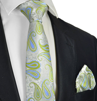Daiquiri Green Tie and Pocket Square Set Paul Malone Ties - Paul Malone.com
