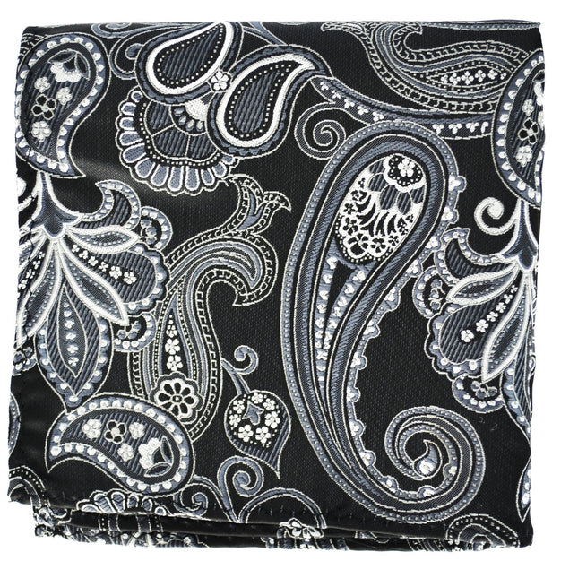 Black and White Paisley Men's Pocket Square BerlinBound Pocket Square - Paul Malone.com
