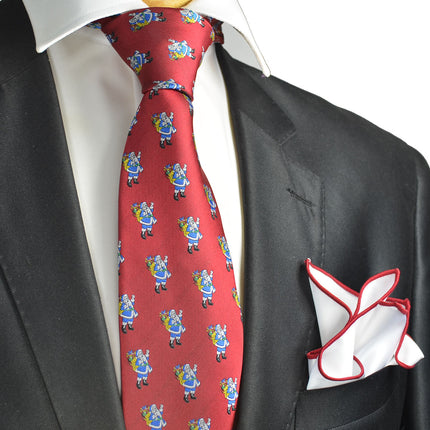 Red Paul Malone Santa Claus Holiday Tie Set Paul Malone Ties - Paul Malone.com