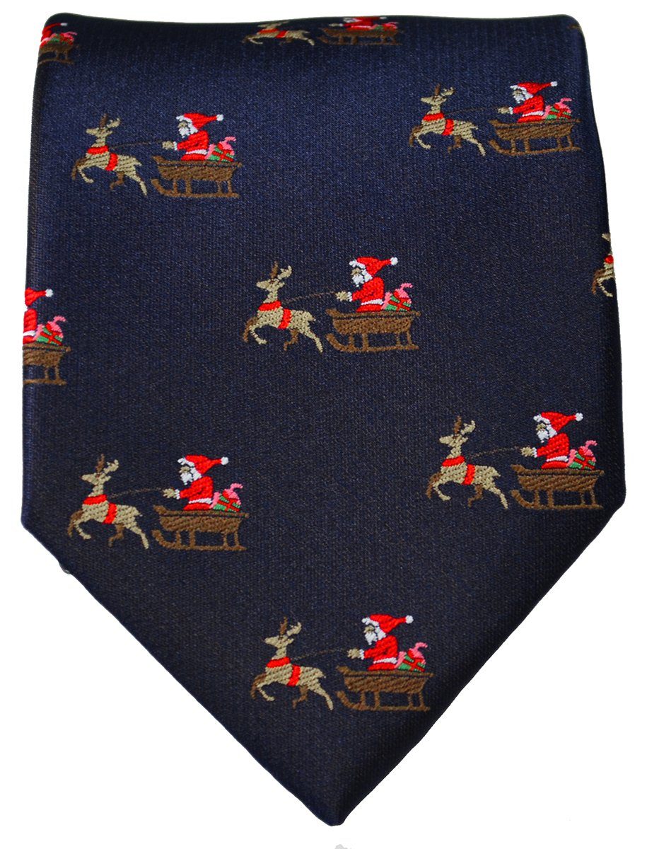 Navy Blue Reindeer Holiday Tie Set | Paul Malone