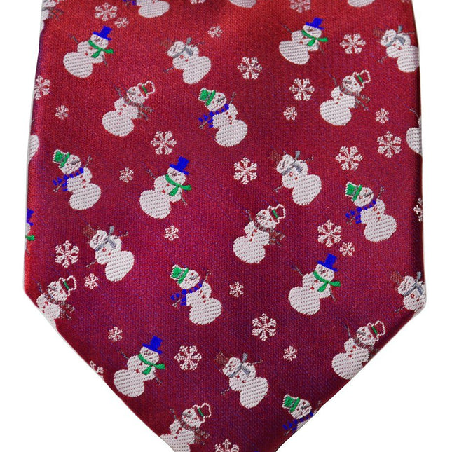 True Red Paul Malone Snowman Holiday Tie Set Paul Malone Ties - Paul Malone.com