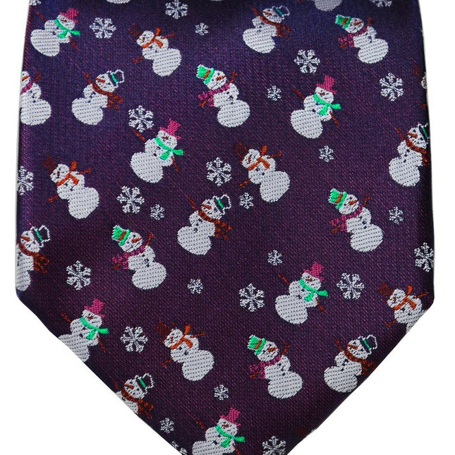 Imperial Palace Purple Paul Malone Snowman Holiday Tie Set Paul Malone Ties - Paul Malone.com