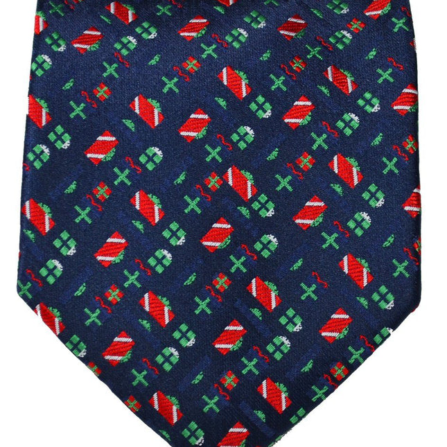 Navy Blue Paul Malone Present Holiday Tie Set Paul Malone Ties - Paul Malone.com