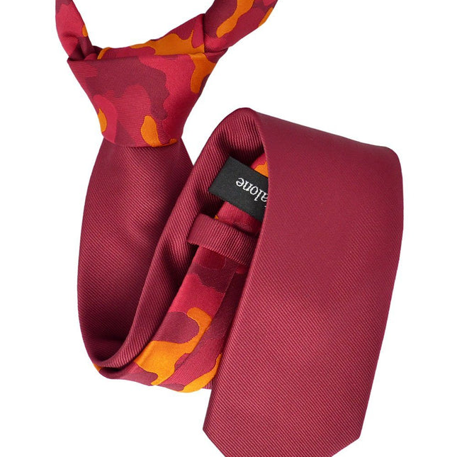 Solid Red Contrast Knot Tie Set by Paul Malone Paul Malone Ties - Paul Malone.com