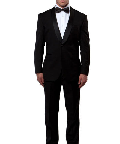 Classic Black Slim Cut Men's Tuxedo Bryan Michaels Suits - Paul Malone.com