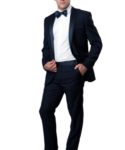 Navy Slim Men's Tuxedo Suit Bryan Michaels Suits - Paul Malone.com