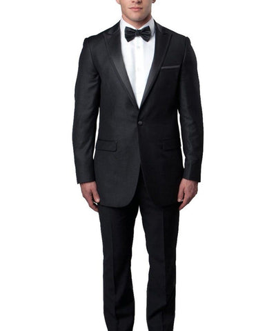 Dark Grey Slim Men's Tuxedo Suit Bryan Michaels Suits - Paul Malone.com