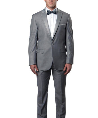 Grey Slim Men's Tuxedo Suit Bryan Michaels Suits - Paul Malone.com
